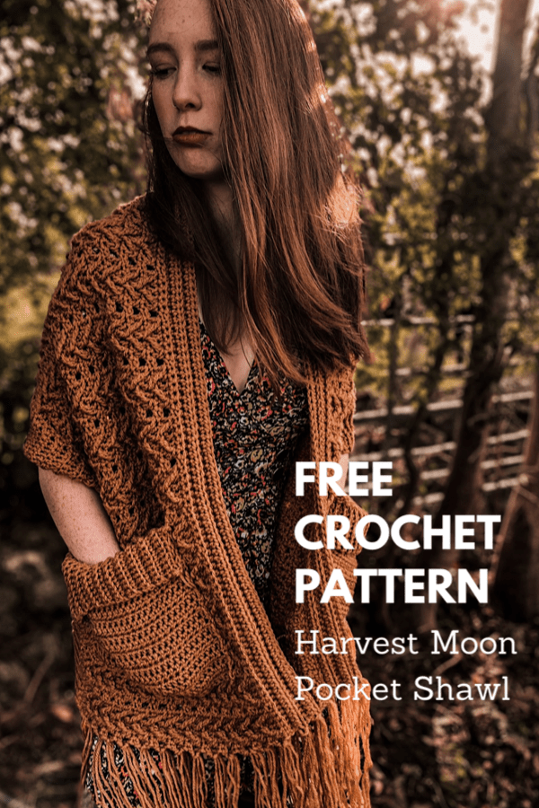 free crochet pocket shawl pattern