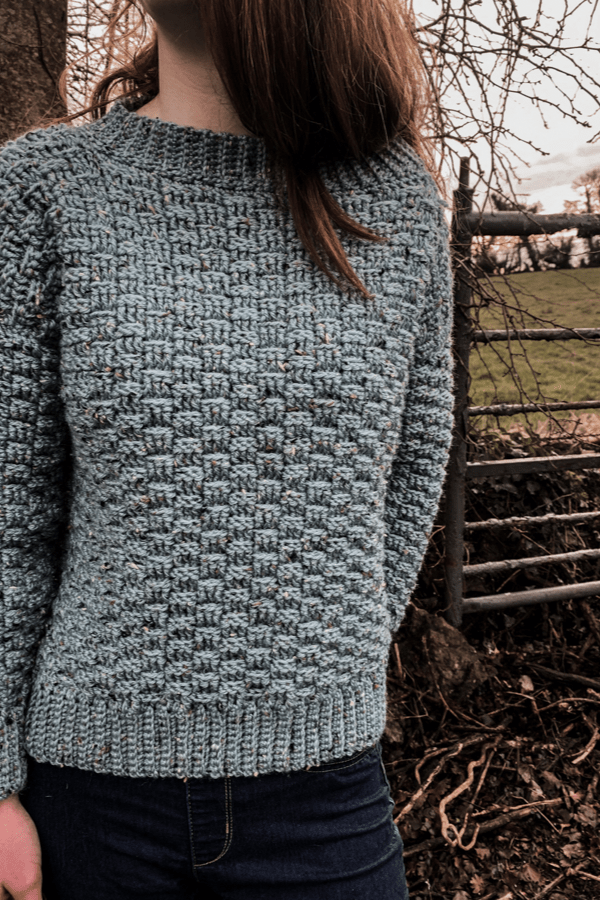 free crochet basketweave sweater pattern