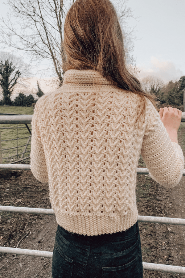 crochet turtleneck sweater