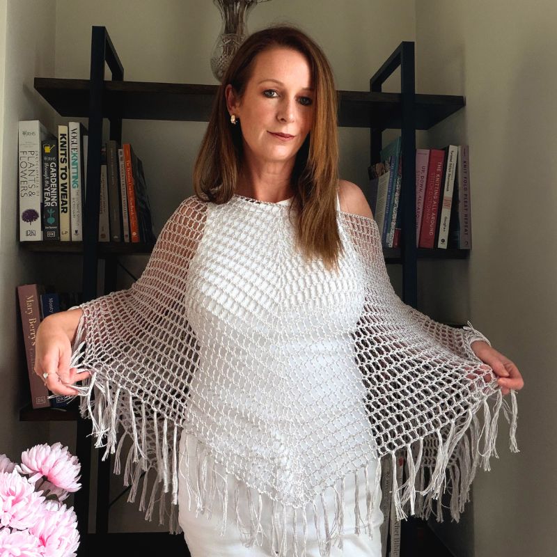 free crochet summer mesh poncho